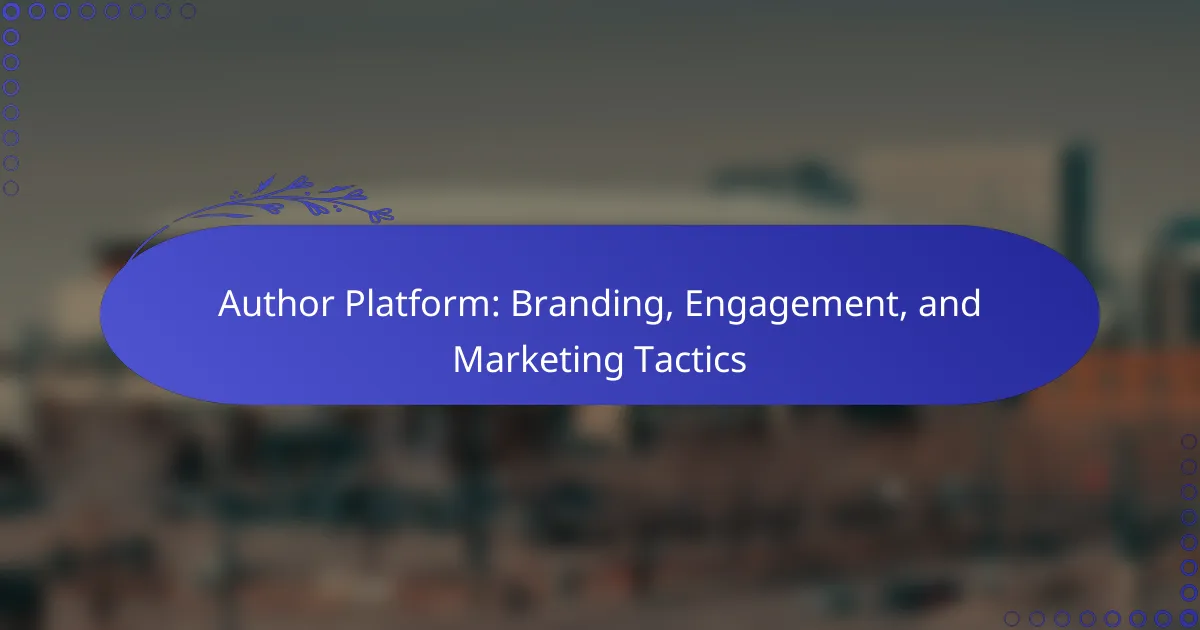 Author Platform: Branding, Engagement, and Marketing Tactics