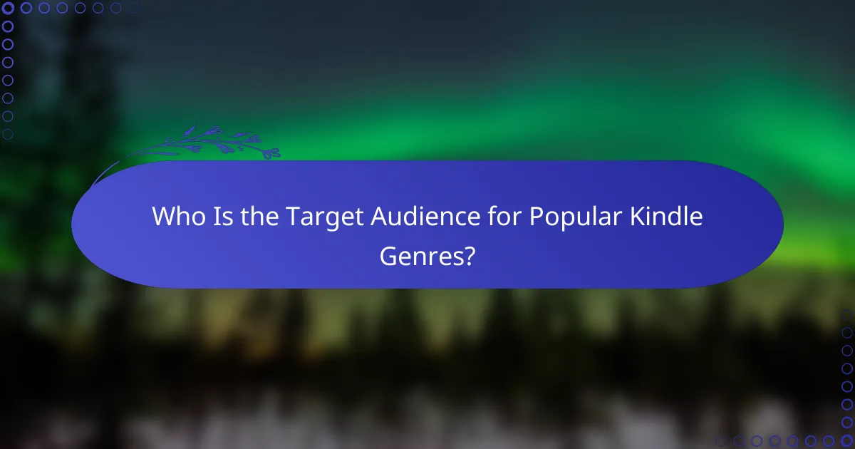 Who Is the Target Audience for Popular Kindle Genres?